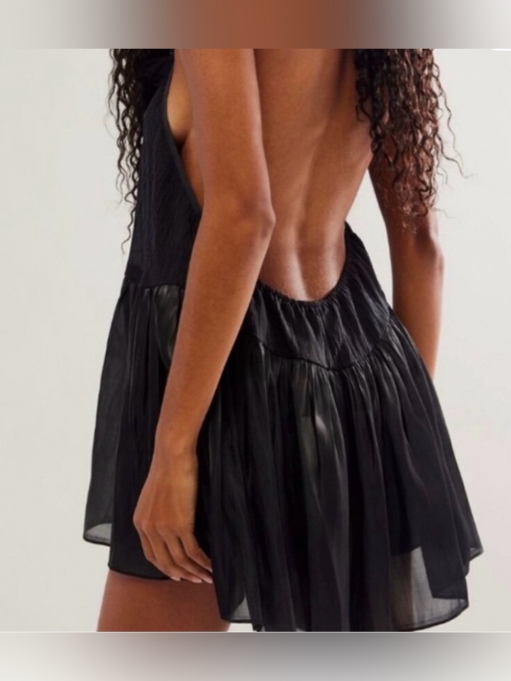 Free People Open-Back Do A Twirl Romper in Black